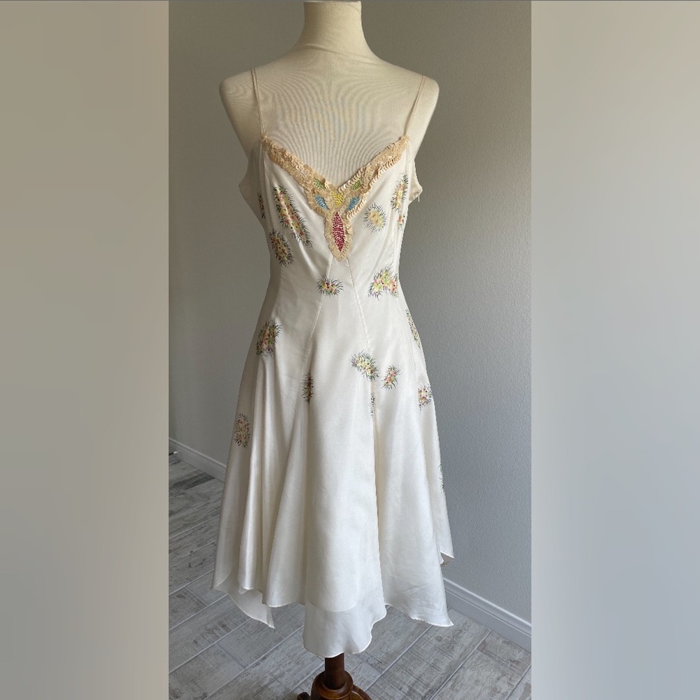 Roberta Scarpa made in Italy white silk dress. Size US 10